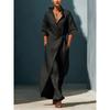 Summer New Style Casual V-neck Short-sleeved Belt-wrapped Fitted Slimming Figure-enhancing Blouse Dress
