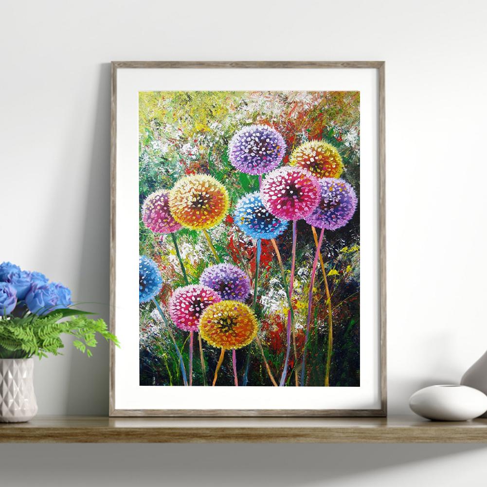 11CT Full Cross Stitch Colorful Dandelion Counted DIY Embroidery Kits Handmade Cotton Thread Needlework Wall Art Crafts Home Dec