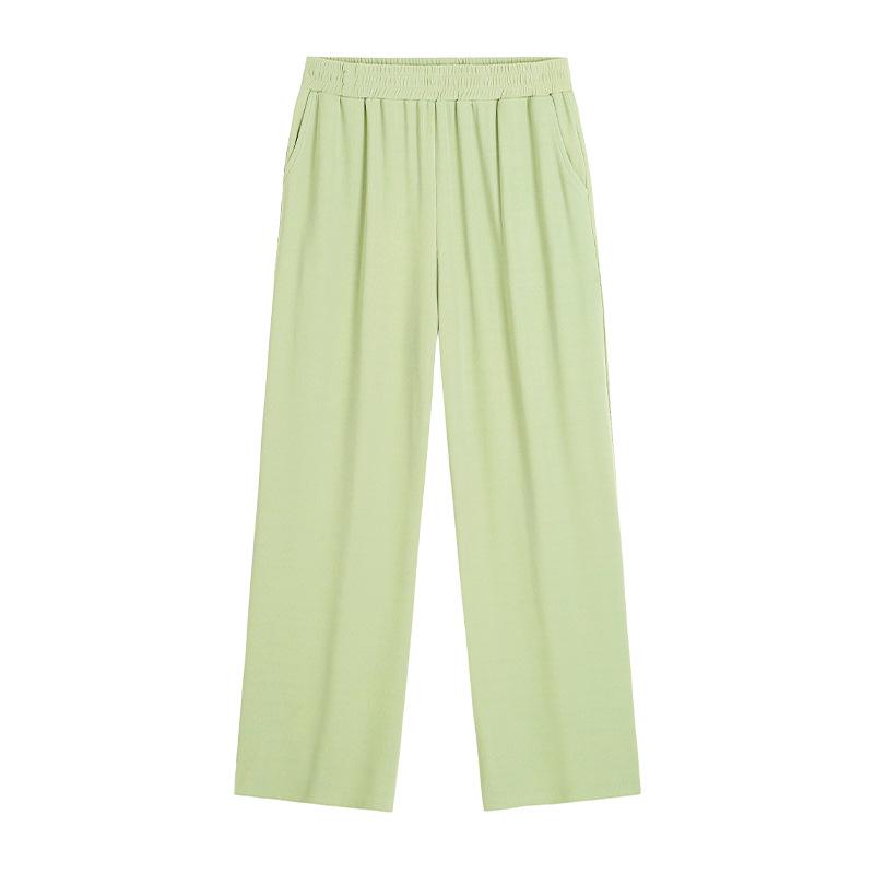 

Plus Size Women s High Waist Wide Leg Casual Pants - Summer Collection 2XL (recommended for 140-160 jin) зелёный