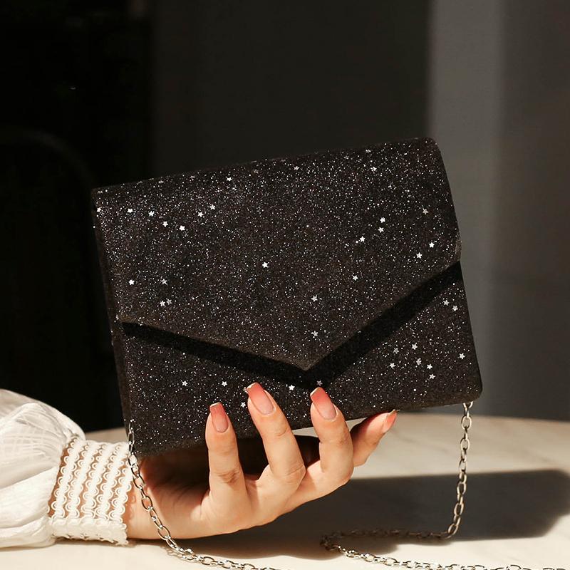 Borsa a Tracolla Messenger Nera da Donna Vintage Paillettes Scintillanti Pochette Borse a Spalla da Ufficio per Signore Alta Qualità Lusso 2026