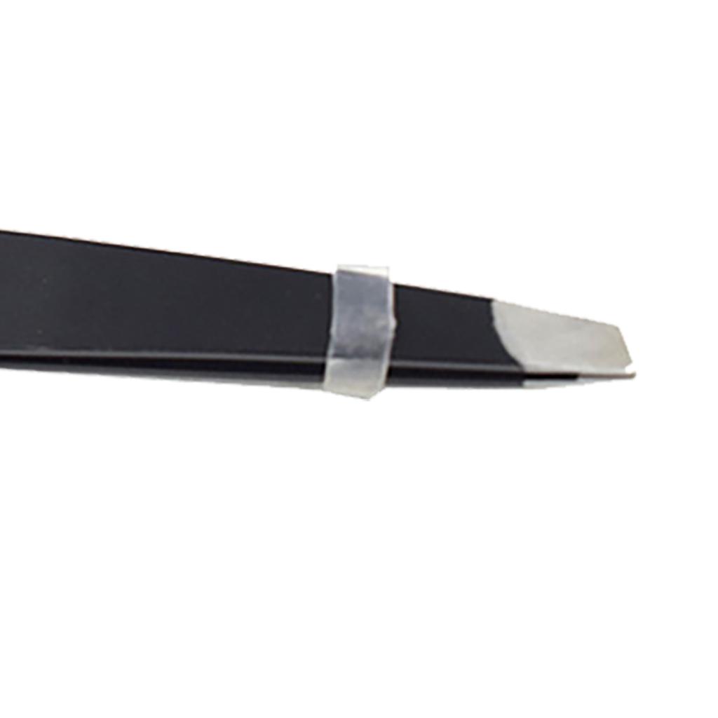 Multi Purpose Eyebrow Tweezers Stainless Steel Ergonomic Precise Slant Tip Eyebrow Tweezers with Comb Black