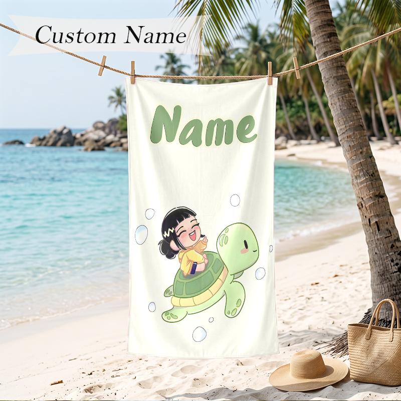 zoey Custom Name Printed Beach Towel Personalized Soft Towel For Swimming Beach Travel