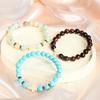 Natural Stone Bead With White Turquoise Cross Bracelets Women Men Classic Stretch Bangles Reiki Elastic Bracelet Gift