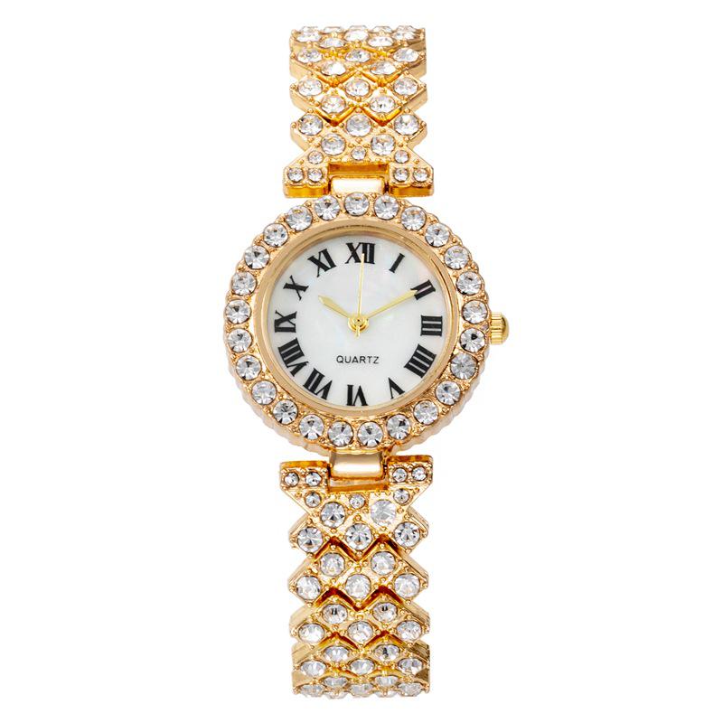 Women s Korean Style Rhinestone Roman Quartz Bracelet Watch
