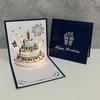 3D Musical Birthday Cake Card Pop Up Colourful Light with Envelope for Kids Baby Shower Wife Birthday Party Greet Cards DropShip