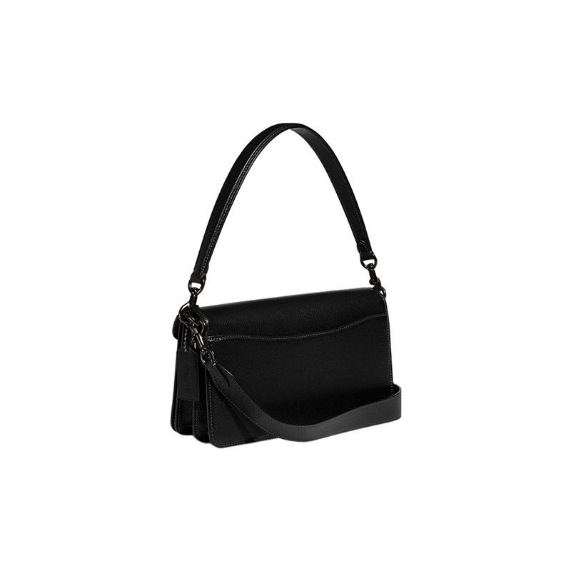 Coach Tabby 26 Snap-flap Pebbled Leather Hand-held Crossbody Shoulder Bag Medium Women's Solid Black