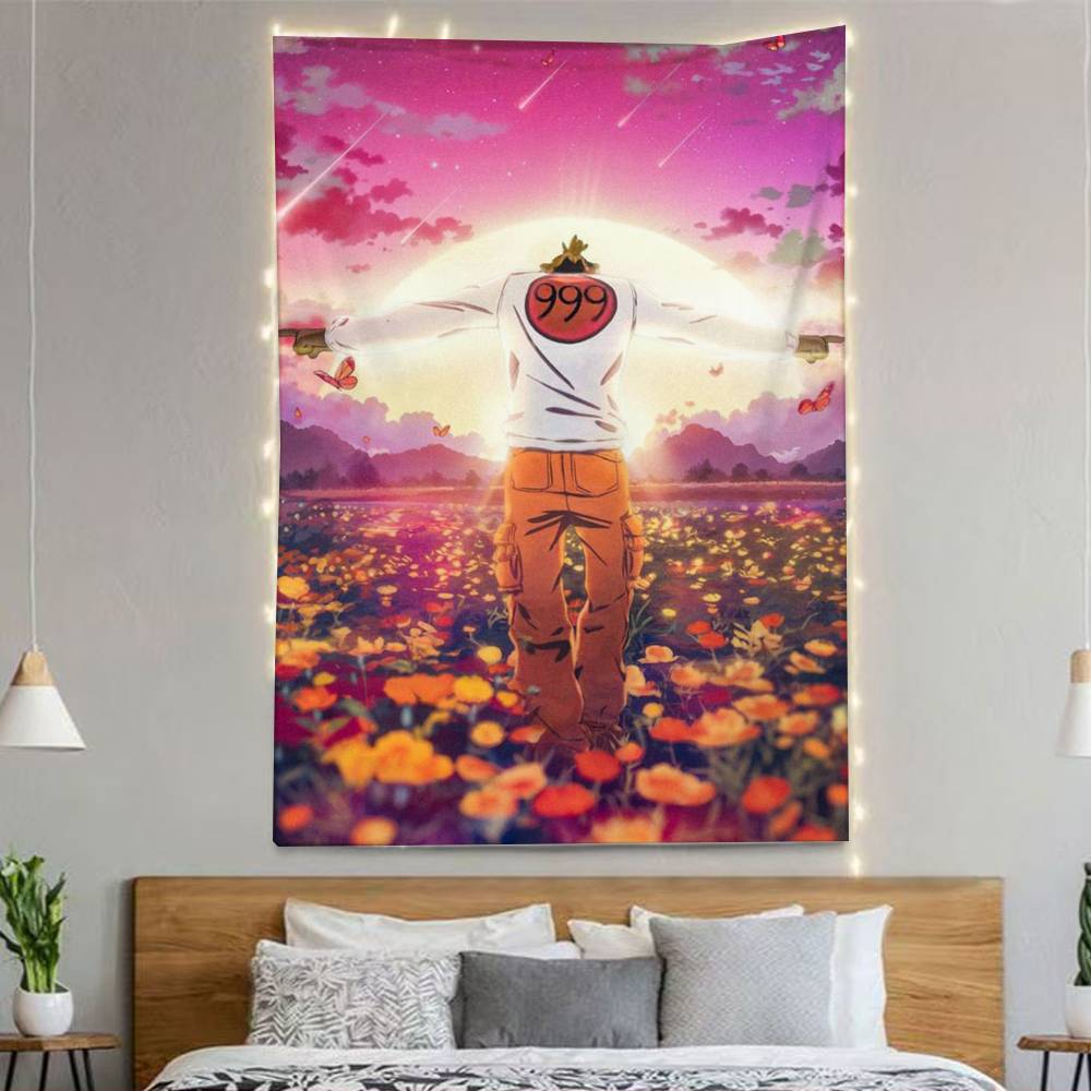 Jjuice Wrld Flags Wall Hanging Background Art Banner For Bedroom Home Outdoor Decor