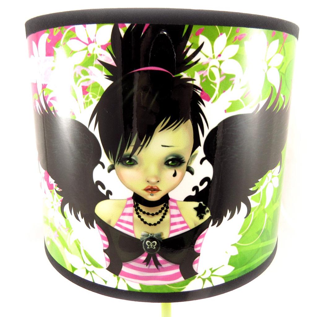 Les Trésors De Lily [K7833] - Cylinder Lamp 'Fairy Dreams' Green Black