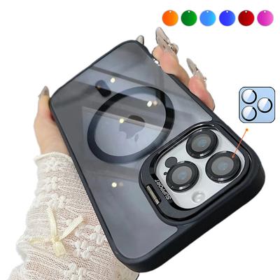 Magnetic Ring Stand Case For Magsafe For For Iphone 17 16 15 14 Plus 13 12 Pro Max Wireless Charge Case With Lens Protector
