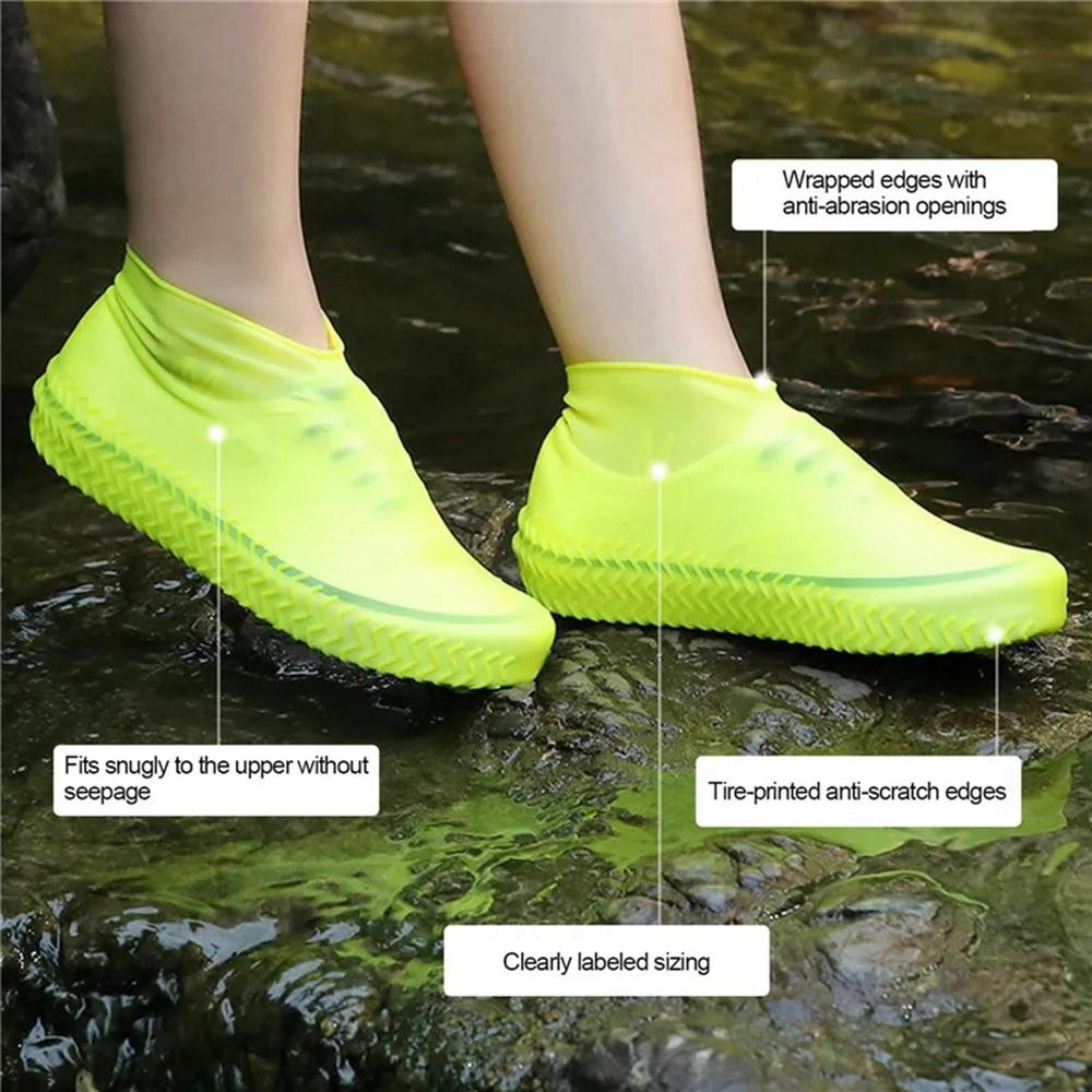Reusable Waterproof Rain Shoes Covers Silicone Outdoor Rain Boot Overshoes Walking Shoes Accessories Reusable Shoe Cover 1Pair