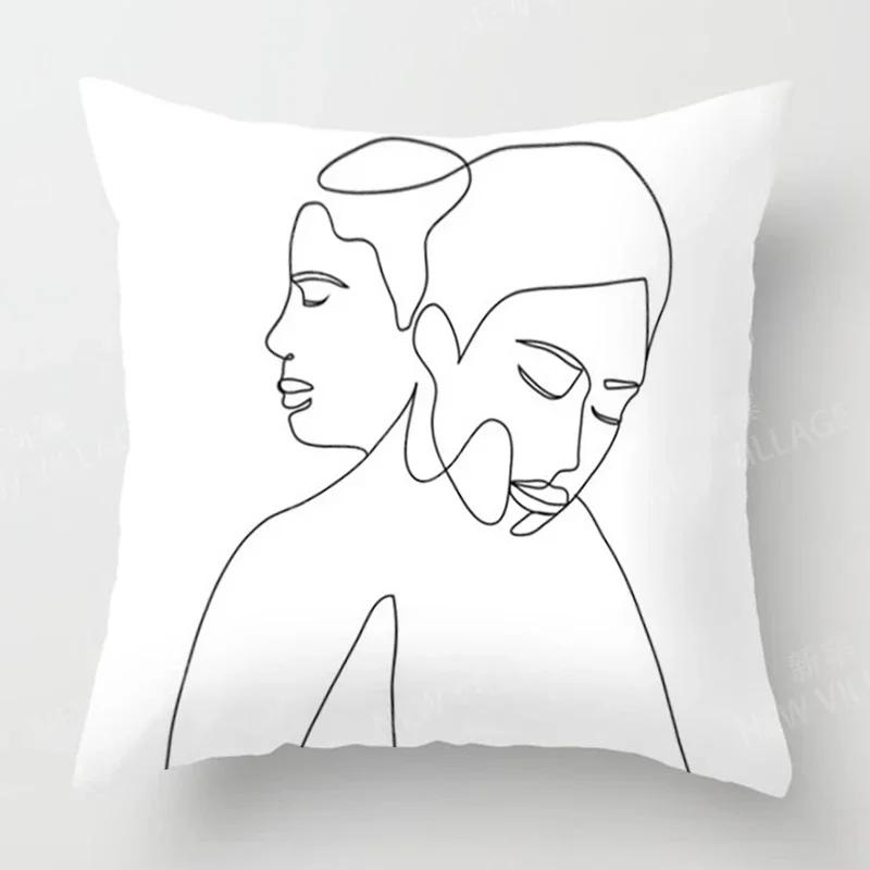 Nordic Modern Abstract Geometric Pillowcase Sofa Cushion Cover Home Decor 45x45cm 45*45 50x50 60x60cm 40x40 35x35 Boho