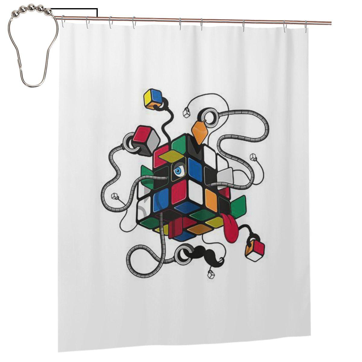 

Rubix Rubiks Rubics Shower Curtain Bathroom Polyester Waterproof Bath Curtains With Hooks W60H190(CM)-1 Pcs