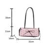 Fashion Bow Ribbon Shoulder Bag Daily Casual Commuting Bowknot Print Underarm Bag Sweet Women's Small Handbag
