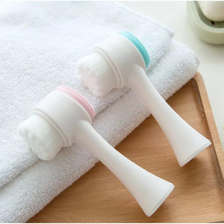 Dual-Sided Silicone Facial Cleansing and Massage Brush