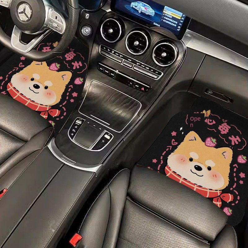 Cartoon Car Floor Mats, Diatom Mud, Universal and Cuttable, Dirt-Resistant and Water-Absorbent Mats for the Car, Anti-Slip Car Floor Mats for Girls