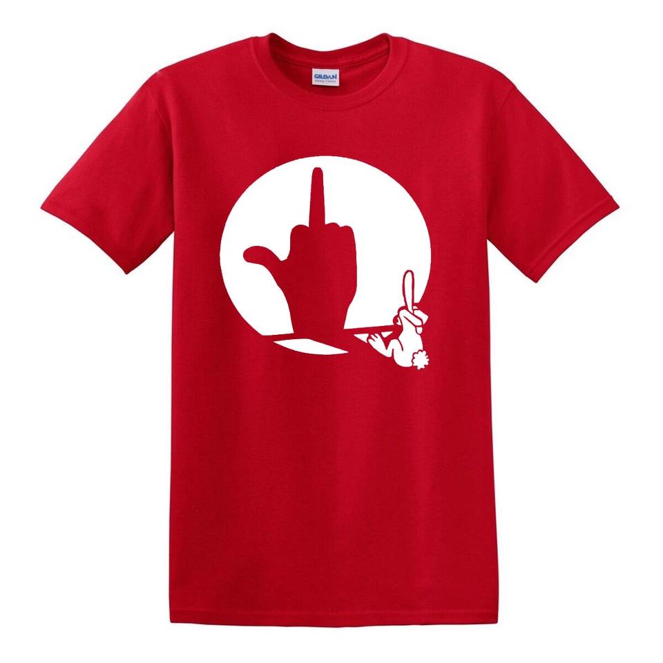 Middle Finger Shadow Puppet T Shirt Funny Rude Joke Novelty Rabbit Gift Top Tee 2 L