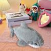 Cute Fluffy Pen Bag Large Capacity Plush Shark Stationery Bag Portable Kawaii Pencil Bag for School Office Supplies