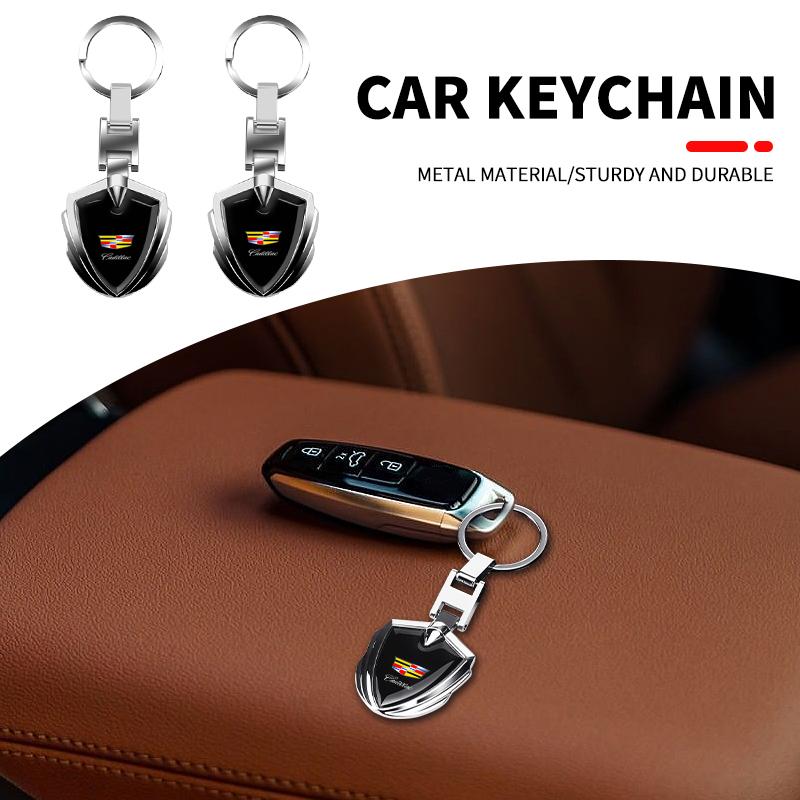 Car Metal Chrome-plated 3D Keychain Man Woman Universal Keychain Waist Pendant For Cadillac XT5 XT6 ATS XTS SRX XT4 CT5 CT6