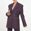 2025 Spring European & American Women's Slimming Suit Jacket with Irregular Side Waist - High-End Fashion Trend