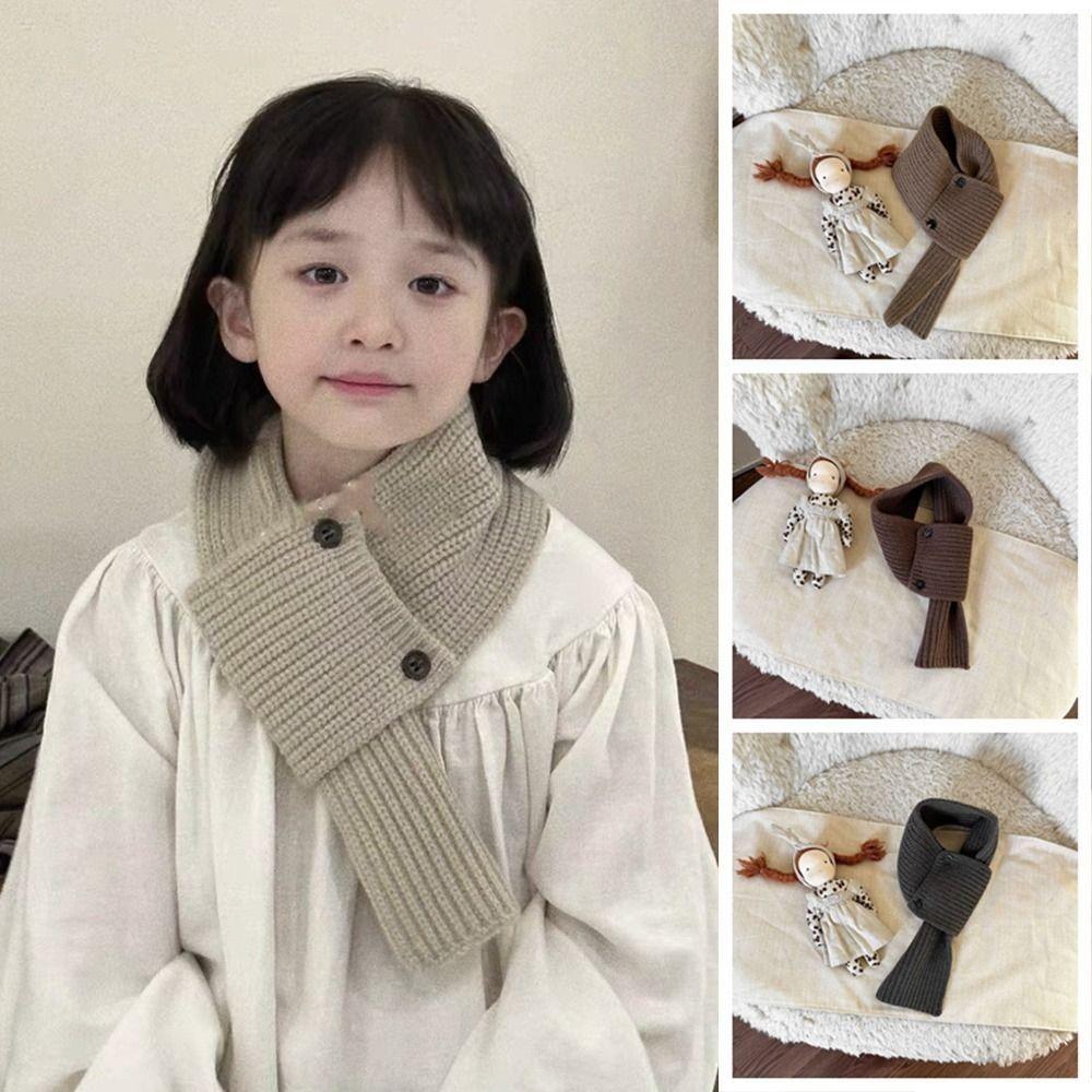 Solid Color Boys Girls Scarf Winter Children's Cross Scarves Fashion Kids Knitted Scarf  Gifts