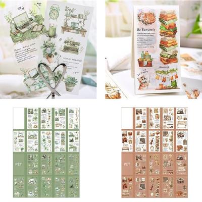 Scrapbooking Decorative Sticker Scene Sticker Water Resistant PET Sticker for Laptop Journal Phone Case Photo Album