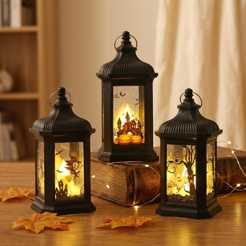 Halloween Decoration Lantern Portable LED Candle Night Light Tabletop Prop for Party Setup