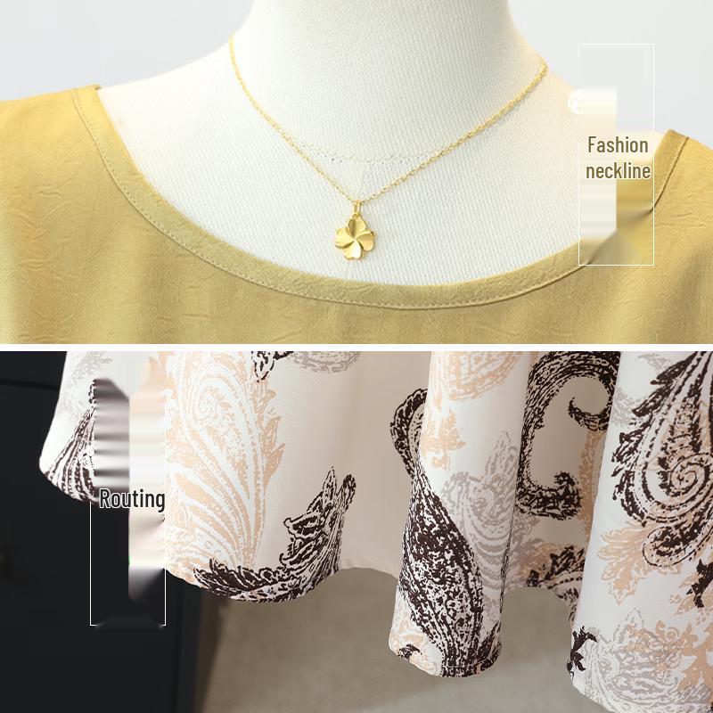 Datang Furen Women's Retro Paisley Summer Two-Piece Set