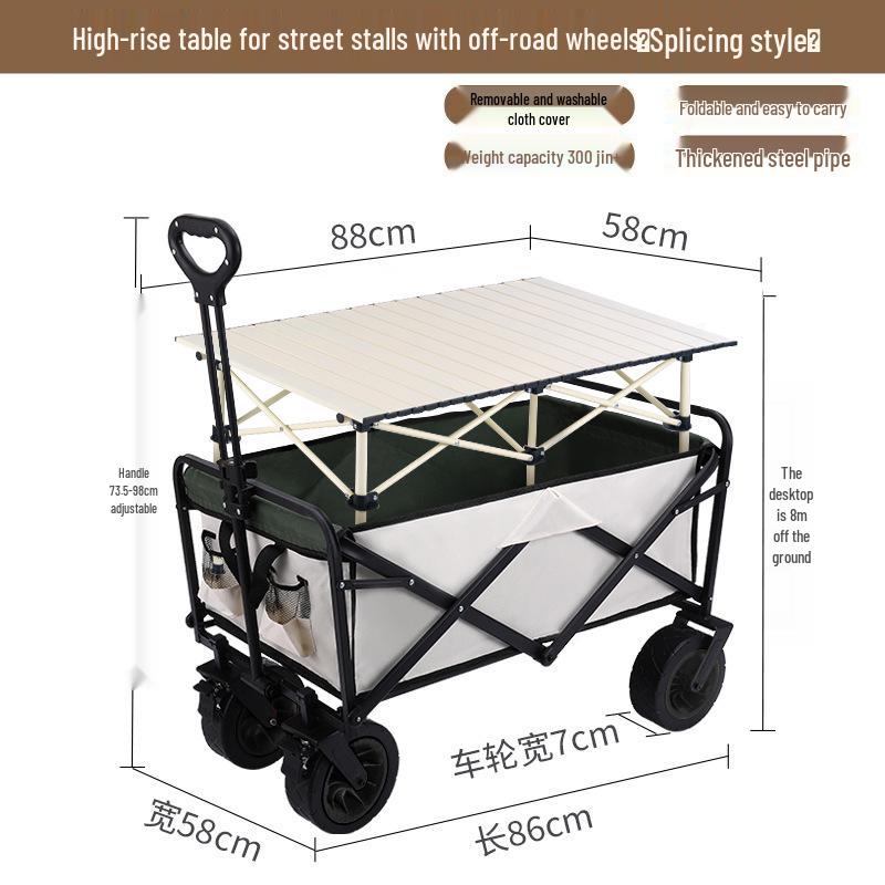 Collapsible Outdoor RV Camp Trolley - Compact Handcart for Express Delivery and Gathering Essentials
