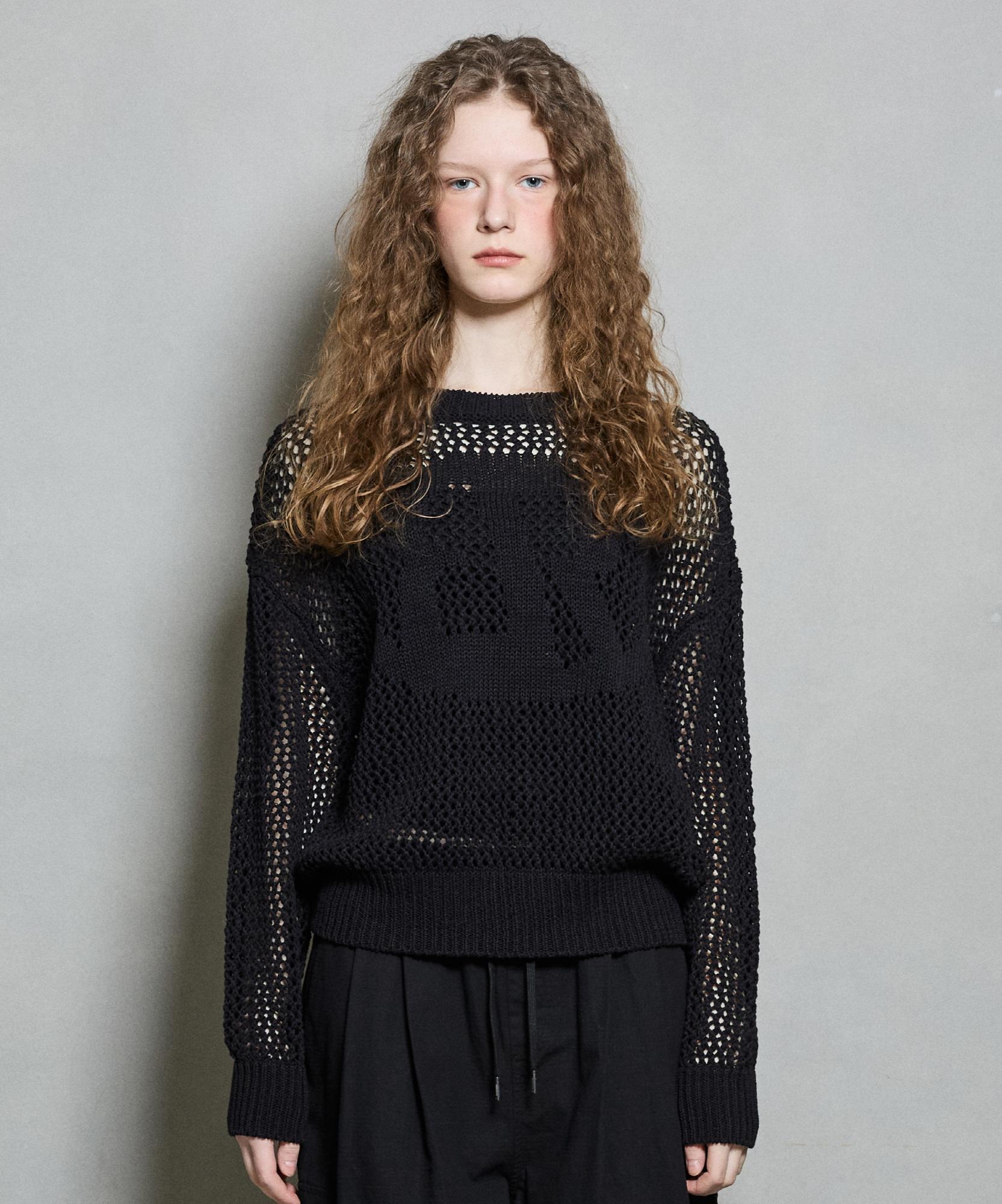 Burkeru Women S Scallop Loose Fit Knit Pullover Black Black_F