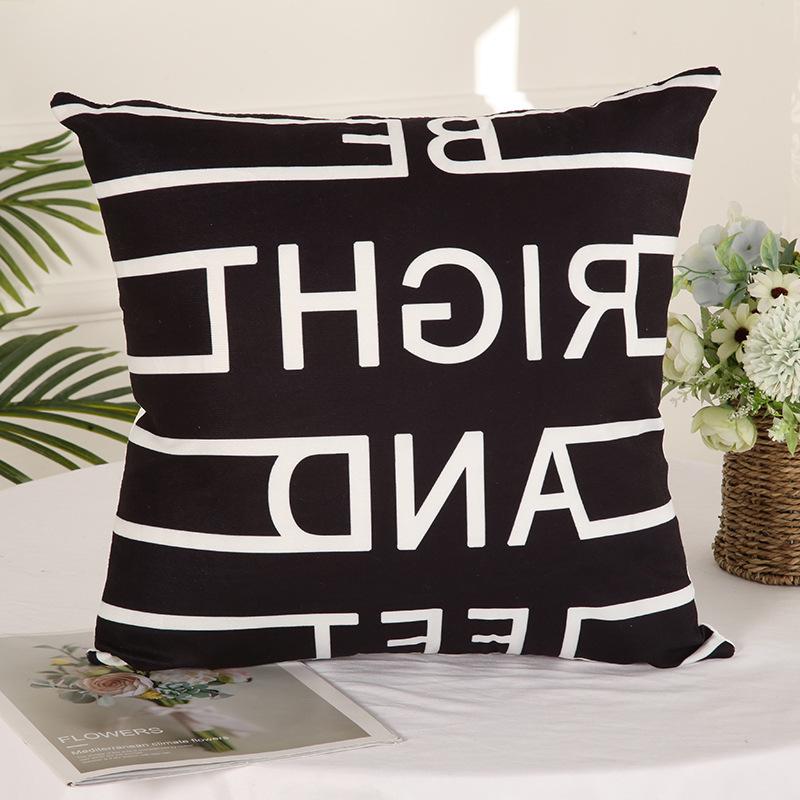 Nordic Style Simple Abstract Pattern Cushion Pillow Cover Linen Printed Cushion Ins Style Design