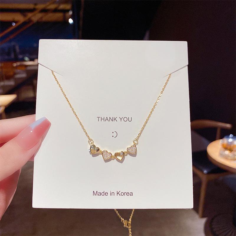 Minimalist Clavicle Necklace: Japanese & Korean Style, Luxurious Real Gold-Plated Titanium Steel Pendant for Women