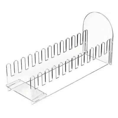 Clear Multitiered Acrylic Card Holder Rack With 12 Adjustable Shelves Easy Assembly Durable Decorative Storage