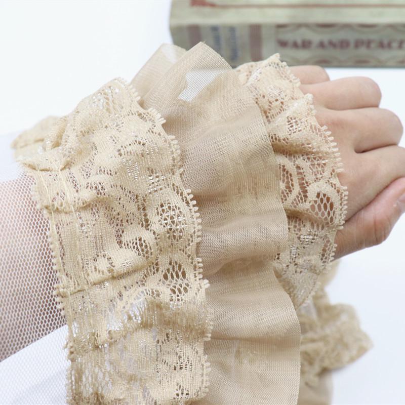 10cm Wide Chiffon Lace Ruffle Trim for Doll Clothing