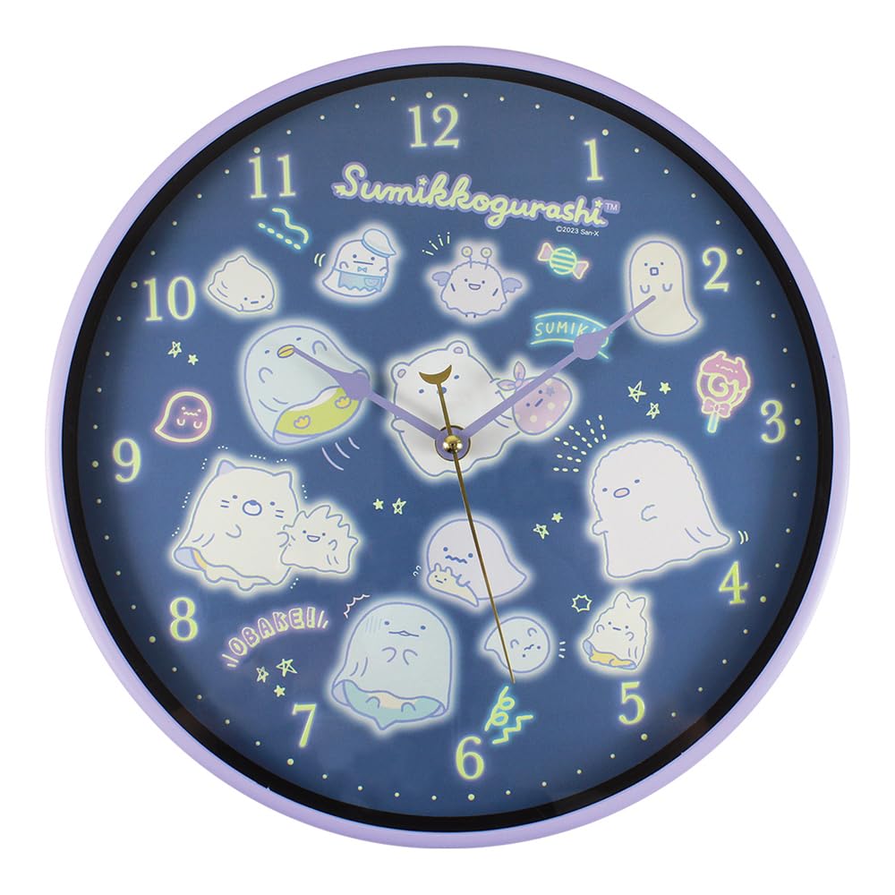 Factory Sumikkogurashi Wall Clock Ghost Night Park Purple T s Glow-in-the-Dark 30×D4cm SG-5520453PU фиолетовый