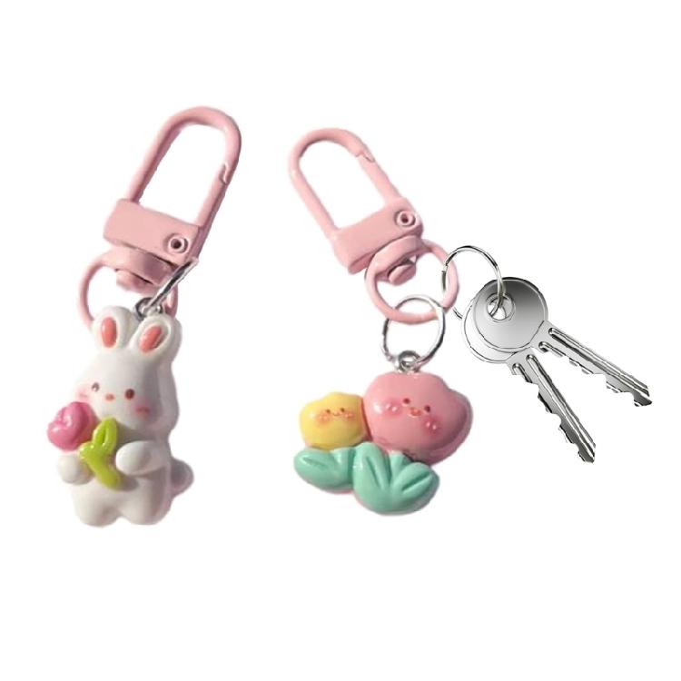 Miniature Rabbit Ornament Delicate Rabbit Keyring Pendant Cute Bag Decorations