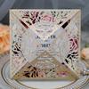 KX4B 20pcs/set Wedding Invitations Cards Glitter Rose Flower Greeting Card Invite Envelopes Bridal Shower Supplies