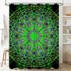 Colorful Mandala Shower Curtain Waterproof Home Decor For Bathroom Modern Green And Pink Abstract Design (175Cmx180Cm)