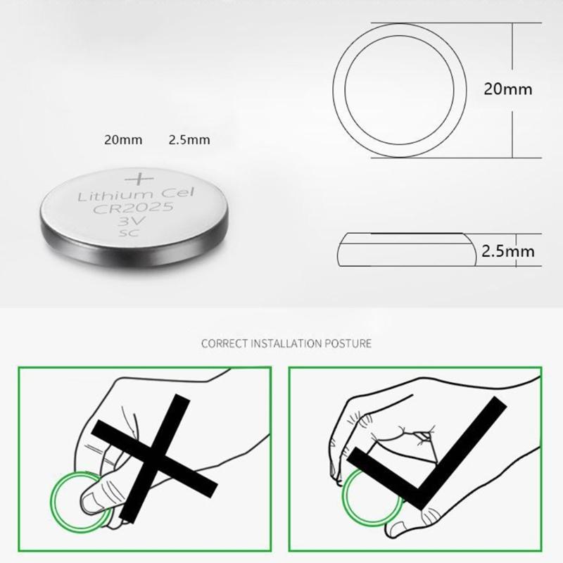 Pack of 5pcs/10pcs CR2025 Button Cell Batteries CR2025 3V Lithium Battery for Watches Calculators Stable Output