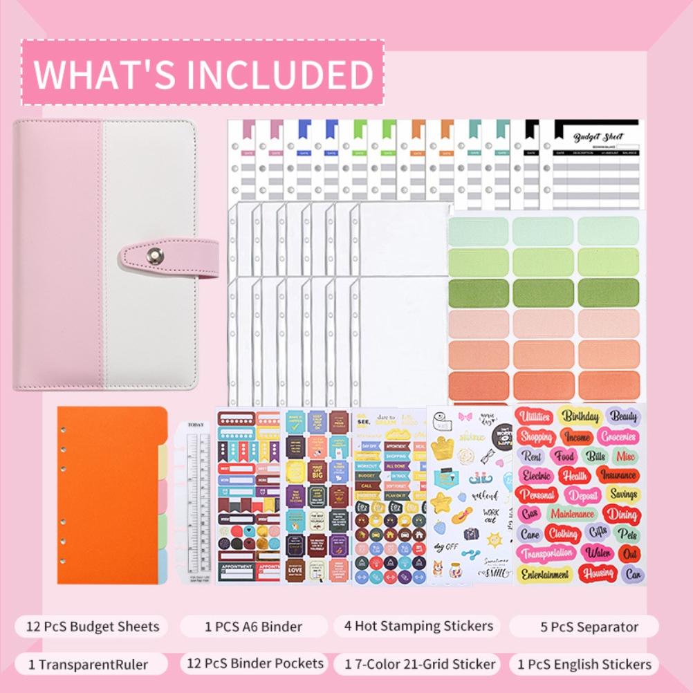 A6 PU Leder Budgetplaner mit Schnalle Budgetplaner Finanzplaner Budgetordner für Budgetierung Sparen