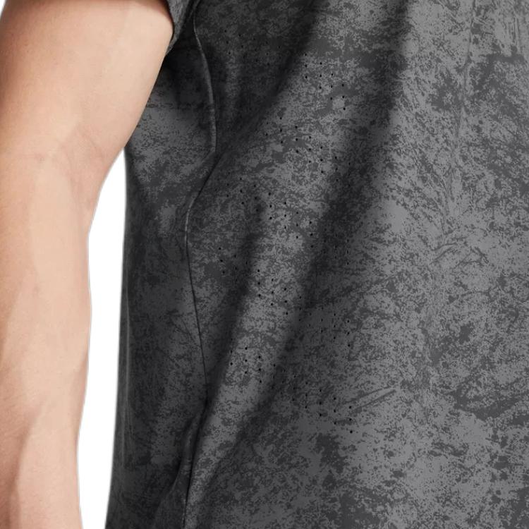 Under Armour Launch Elite Laser Cut Design Round Neck Short Sleeve T-Shirt Men Tops Rhino-Gray 1382615-025