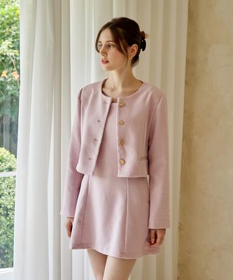 Lamaro [Set] Bonita Nate Tweed Pink (Jacket + Dress)