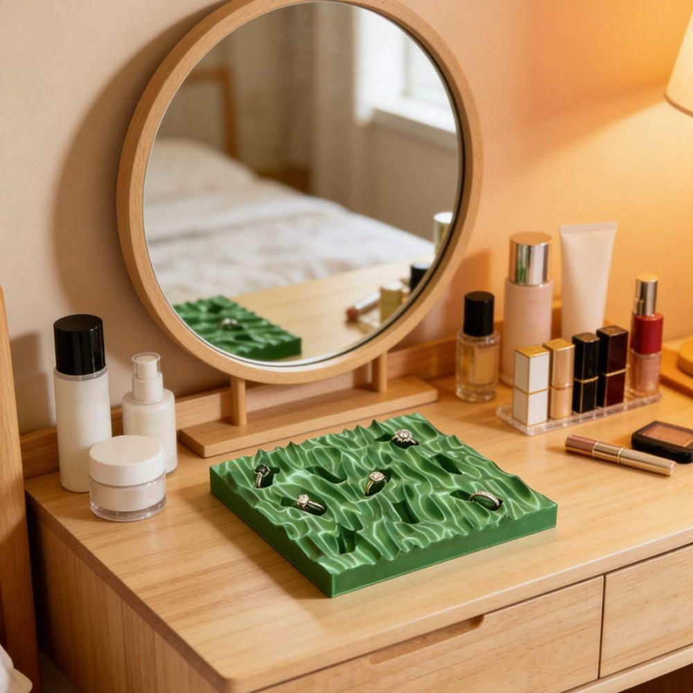 Creative Ring Display Plates Sea Wave Jewelry Storage Tray 3D Printing Rings Holder  Birthday Gift