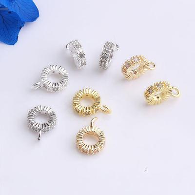 14K Gold Filled Zircon Pendant Clasp Necklace Charm