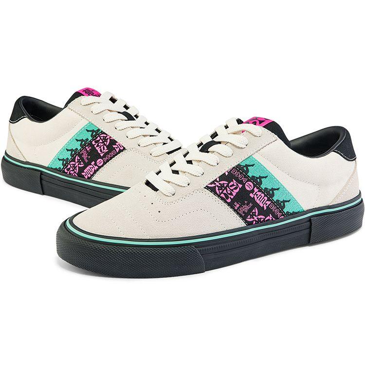 Kappa Logo Slip Resistant Durable Low Top Skate Shoes Unisex Sneaker White Black K0CX5CS80D-012