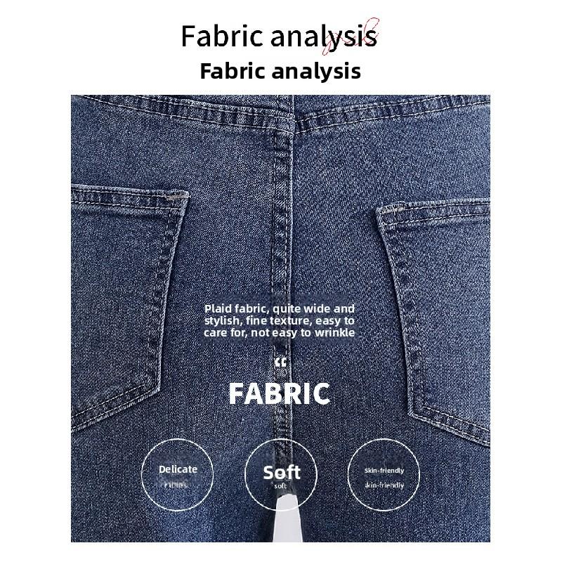 2026 Spring and Autumn Maternity Jeans for Outerwear, High-Waisted, Belly Support, Cropped Straight-Leg Slimming Pants