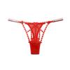 Sexy Transparent Trendy European and American Women's Thong Ultra-thin Hollow Water-soluble Embroidered Thin Belt Tempting Low-rise T-shaped Underwear