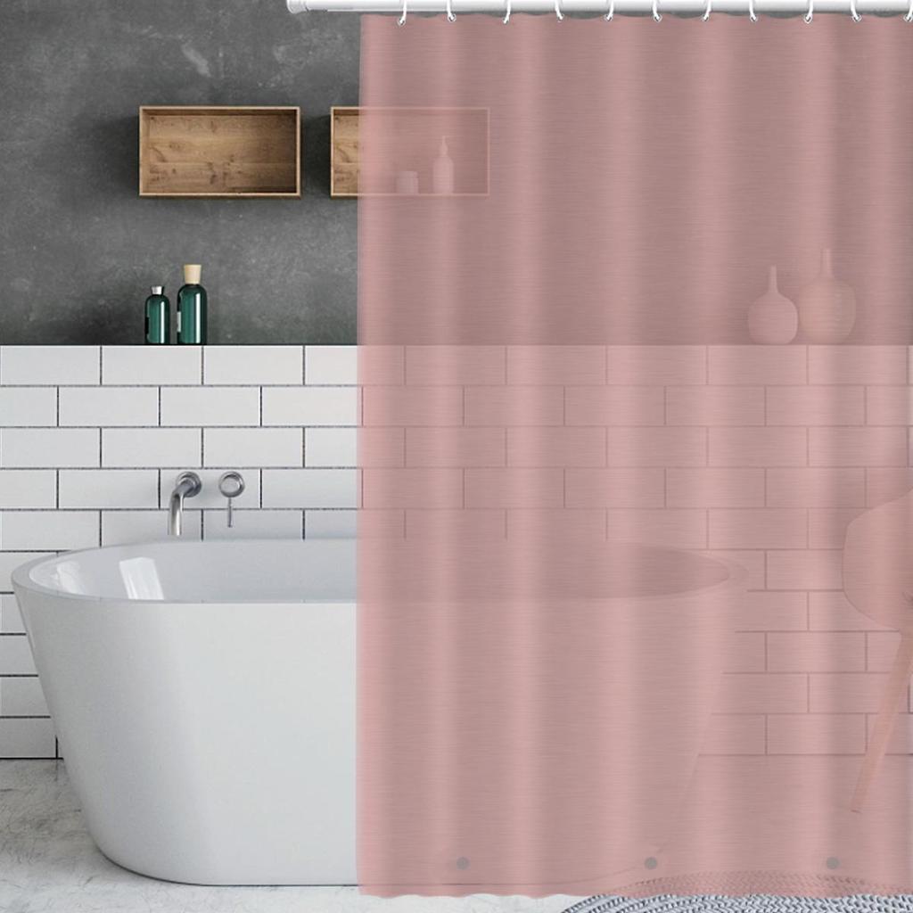 3D Printed PEVA Shower Curtain with Hooks – Thick, Waterproof, Mildew-Resistant Bathroom Partition