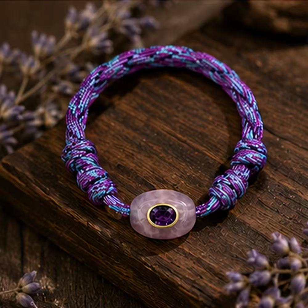 European and American Natural Stone Devil's Eye Colorful Braided Adjustable Bracelet Dopamine Series Trendy Lucky Charm 2026 New