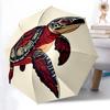 1pc Turtle Artwork Automatic Open/close Umbrella, 8-Rib Sturdy Structure, Portable Travel Umbrella, Parties, Everyday Useb075