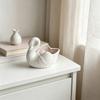 Decorative Ceramic Duck Tealight Candle Holders for Dining Table Centerpieces, Tabletop Small Succulents Planter Pot for Shelf Decors